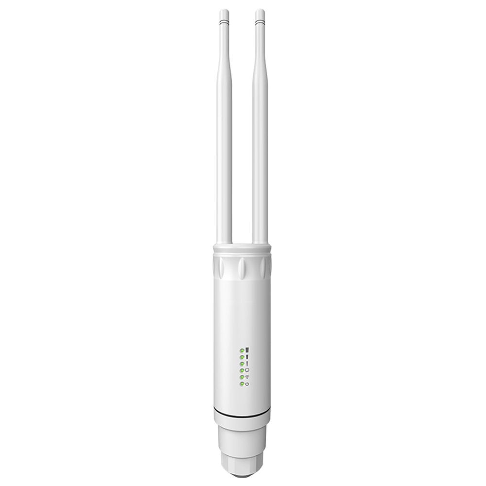 Outdoor Long Range WiFi Extender with Ethernet Port, AC1200 Dual Band (5.8ghz/2.4ghz), Weatherproof Outside Poe Access Point/Signal Booster Amplifier in 2-Antenna, Ft and 64 Devices