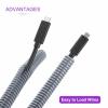 DMiotech 50ft Wire Loom Split Tubing 1 1/2 Inch(38.1mm) ID, Cord Protectors from Pet Flexible Conduit Cable Management for Office Home Garden, Gray view 4