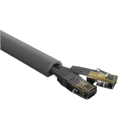 Soft Rubber Trapezoidal Trunking Self-Adhesive Floor Cord Cover Anti-Extrusion Extension Wiring Duct Protector Cable for Office, Home, Workshop, Warehouse, Garage(Grey A)