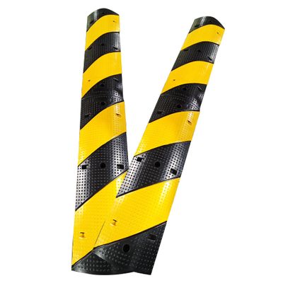 6FT Rubber Speed Bumps, 2-Pack 25000 Lb Capacity Heavy Duty Speed Bumps for Road with 8 Bolt,Cable Protector for Asphalt & Concrete for Driveways/Garages/Roads