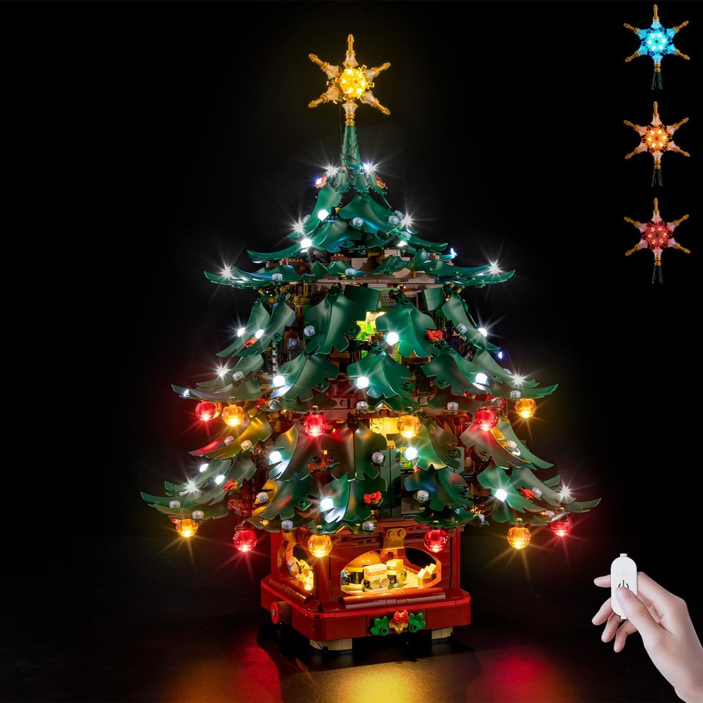 Nitemode LED Light Kit Compatible with Lego Family Christmas Tree Decoration 41843, Upgraded Brightness Adjustable Lighting Accessories(No Model)