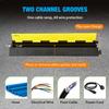 CXRCY 2 Channel Cable Protectors Ramp, 5Pack Cable Ramps, 22000lbs Capacity Heavy Duty Rubber Driveway Traffic Speed Bumps Hose Cord Cable Protector Ramp for Wire/Hose/Pipe Hider view 4