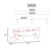 54" Wide Two-Door Cabinet Tv Stand with Pull Down Doors, Three Shelves, Cable Management White - Naturla Oak for Living Room Decor, Office,Use in The Living Room view 3