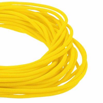 DMiotech 100ft Wire Loom Split Tubing 1/4 Inch, Cord Protectors from Pet Flexible Conduit Cable Management for Office Home Garden, Yellow