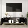 70 Inch TV Stand, Heavy Duty Wood Media Entertainment Center Console with Cabinet Storage & Open Shelves for Living Room, Modern Design,Use in The Living Room view 1