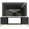 70 Inch TV Stand, Heavy Duty Wood Media Entertainment Center Console with Cabinet Storage & Open Shelves for Living Room, Modern Design,Use in The Living Room view 4