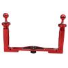 Tbest Dual Handle Tray Stabilizer Rig Professional Diving Underwater DSLR Camera Housings Adjustable Aluminum Alloy Red for Cameras and Lights view 2