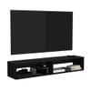 59" Floating Tv Stand with Two Open Shelves, Media Compartments and Cable Management,Use in The Living Room view 3