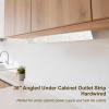36" Angled Under Cabinet Outlet Strip Hardwired, 4 x 15 Amp Duplex Outlets, GFCI Under Cabinet Receptacles, Solid Aluminum Structure and Quality Finish, Pre-Wired for Easy Installation view 2
