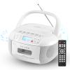 DGXWLLW CD and Cassette Player Combo, Portable CD Player Boombox with AM/FM Radio Bluetooth/AUX/USB Drive Tape Recording Headphone Jack LCD Display AC/DC Powered Stereo Sound with Remote Control view 1