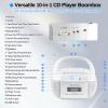 DGXWLLW CD and Cassette Player Combo, Portable CD Player Boombox with AM/FM Radio Bluetooth/AUX/USB Drive Tape Recording Headphone Jack LCD Display AC/DC Powered Stereo Sound with Remote Control view 2