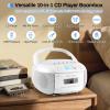 DGXWLLW CD and Cassette Player Combo, Portable CD Player Boombox with AM/FM Radio Bluetooth/AUX/USB Drive Tape Recording Headphone Jack LCD Display AC/DC Powered Stereo Sound with Remote Control view 3