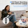 DGXWLLW CD and Cassette Player Combo, Portable CD Player Boombox with AM/FM Radio Bluetooth/AUX/USB Drive Tape Recording Headphone Jack LCD Display AC/DC Powered Stereo Sound with Remote Control view 4