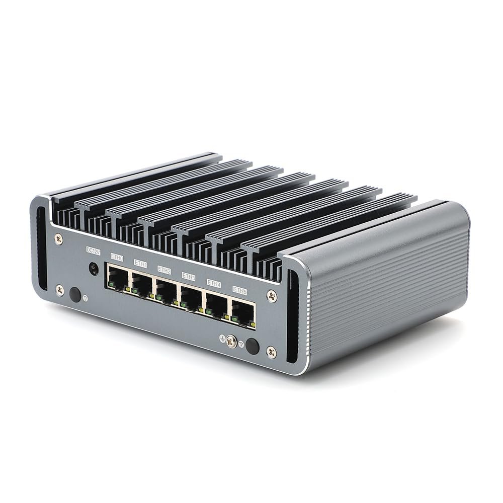 ANDAQI Firewall Hardware, OPNsense, VPN, Network Security Appliance, Router PC, I3 8130U, RS36, 6 x I211 Gigabit Nics, 4 x USB3.0, COM, HDMI, Fanless, 32G DDR4 RAM/256G SSD