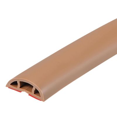2m Floor Cable Cover Cord Protector Self-Adhesive Power Extension Electric Wire Duct Slot Management for Office, Home, Workshop, Warehouse, Garage(Light Brown)