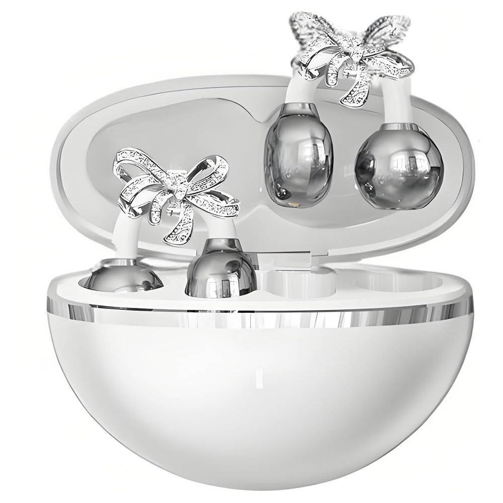 BEVCEFCC Clip-On Wireless Bluetooth Earbuds with Stylish Earrings Design