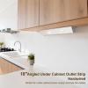18" Angled Under Cabinet Outlet Strip Hardwired, 2 x 15 Amp Duplex Outlets, GFCI Under Cabinet Outlets, Solid Aluminum Structure and Quality Finish, Pre-Wired for Easy Installation, 2-Year Warranty view 2