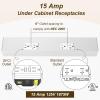 18" Angled Under Cabinet Outlet Strip Hardwired, 2 x 15 Amp Duplex Outlets, GFCI Under Cabinet Outlets, Solid Aluminum Structure and Quality Finish, Pre-Wired for Easy Installation, 2-Year Warranty view 3