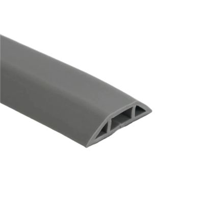 1Pc 1M Self-Adhesive Floor Cable Protector - Flexible Wire Duct Cover for Office, Home, Workshop, Warehouse, Garage(Grey)