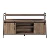 60-Inch TV Stand with Sliding Barn Doors, Rustic Oak and Black TV Stand with Storage Cabinets,for Living Room Decor, Office,Use in The Living Room view 2