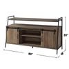 60-Inch TV Stand with Sliding Barn Doors, Rustic Oak and Black TV Stand with Storage Cabinets,for Living Room Decor, Office,Use in The Living Room view 3
