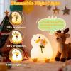 Animal Night Light for Kids, Cute Duck Night Light with Timer, Dimmable Silicone Lamp with 3 Brightness Levels, Rechargeable Nightlight, LED Squishy Bedside Lamp for Boys Girls Toddler (Flower Duck) view 3