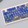 122 Keys Blue Transaprent Keycaps Cherry Profile Keycaps Set Fit for 60% 65% 75% Cherry Mx Switches Mechanical Keyboard view 1