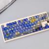 122 Keys Blue Transaprent Keycaps Cherry Profile Keycaps Set Fit for 60% 65% 75% Cherry Mx Switches Mechanical Keyboard view 3