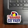 (3 Pcs) I Wanna Go Fast Sticker Sarcastic Motivational Sayings Humorous Quote Vinyl Decal for Kindle, Laptop, Water Bottle, Phone Hard Hat, Meme Quote Sticker 3 inch view 3