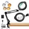 10X 30X Magnifying Glass with Light, Desktop LED Magnifying Lamp with Clamp, 5 Color Modes, 3 Dimmable Levels Lighted Magnifying Glass, Magnifying Glass for Reading, Crafts, Jewelry, Sewing view 1