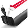1Pc 1M Self-Adhesive Floor Cable Protector - Flexible Wire Duct Cover for Office, Home, Workshop, Warehouse, Garage(Black) view 2