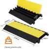 3 Channels Cable Protector Ramp, Rubber Cable Ramp with 28000 Lbs Load Capacity, Heavy Duty Floor Wire Cord Cover, Driveway Traffic Speed Bump for Asphalt Concrete Gravel view 2