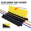 3 Channels Cable Protector Ramp, Rubber Cable Ramp with 28000 Lbs Load Capacity, Heavy Duty Floor Wire Cord Cover, Driveway Traffic Speed Bump for Asphalt Concrete Gravel view 3