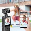 ciciglow 4K Body Camera, HD WiFi 180 Degree Rotating Lens Handheld Camera with 1.3 inch HD Screen, LED Light, APP for Outdoor Sports Travel view 4
