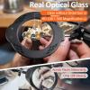 Magnifying Glass with Light and Stand, 10X 30X LED Desk Magnifier with Real Glass Lens, 5 Color Modes, 3 Brightness Levels, Hands-Free Magnifying Lamp for Reading, Crafts, Electronics and Jewelry view 4