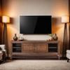 74" TV Stand Console, for TVs up to 85 inches, No Assembly Required, Two-Tone Finish TV Cabinet Entertainment Center,for Living Room Decor, Office,Use in The Living Room view 2