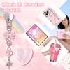 Windspeed Cute Charm Chain Set for Kindle Accessories for E-Reader Charms Chain Hook, Includes Heart Grip Holder, Pink Keychains with Hook, Nice Gift for Book Lovers, Women, Men view 3