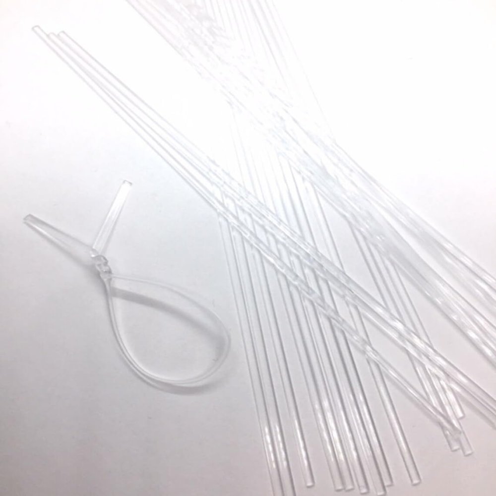 100pcs Plastic wire free metal free twist ties no wire inside for bundling and securing plastic bags, toy packaging or cables (Clear Oval, 11 in)