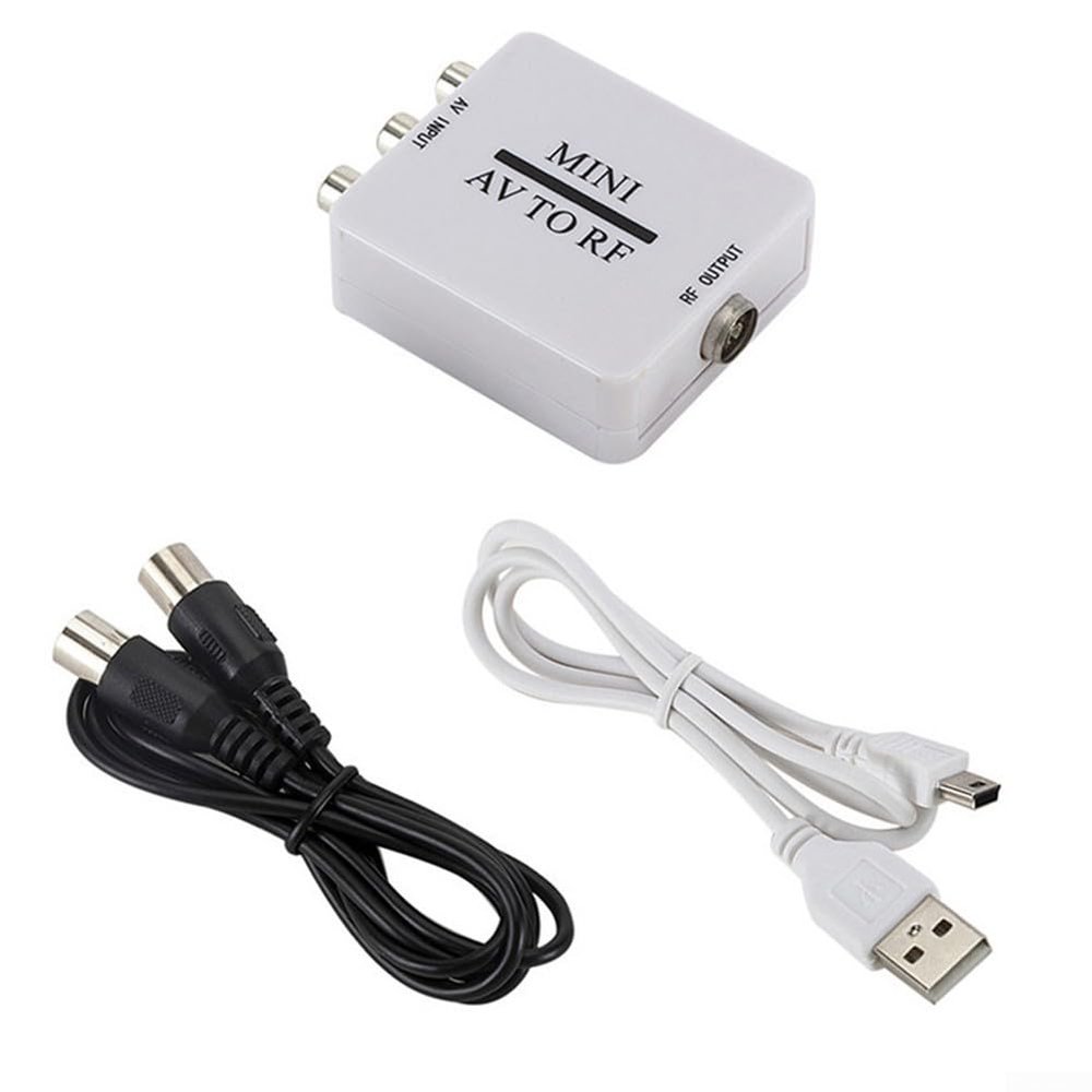 Startbuymore RCAI Composite To RF Coaxial Converter AV RF Modulator Adapter With 67.25/61.25 MHz Output Compatible With TV VCR DVD Recorder