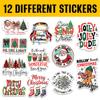 12 Pcs Funny Christmas Stickers Pack, Holiday Quote and Santa Sayings Decals with Festive Humor Designs, Merry Xmas Stickers for Laptop, Bottle, Notebook, Gift Wrapping, Office Holiday Decor 3 Inches view 2