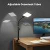 2 Packs LED Video Key Light,Streaming Light Dimmable Bi-Color 3200-5600k Video Conference Lighting with Gooseneck Tubes Desk Panel Lights for Podcast/Streaming/Gaming/Zoom Call/Broadcast/YouTube view 2