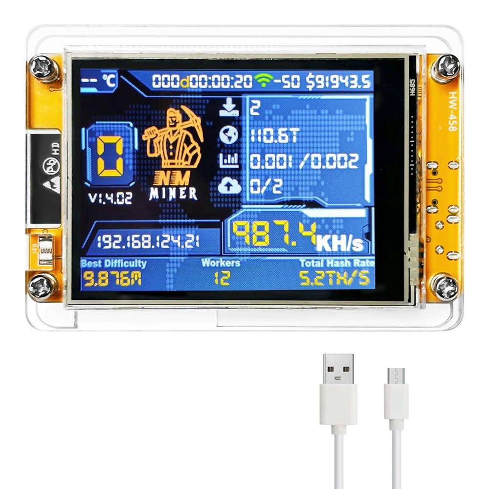 Dotexion Upgraded 987KH/S Harshrate 2.8 Inch Smart Display Bitcoin Crypto Solo Lottery Miner Upgraded