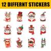 12 Pcs Christmas Cat Stickers, Festive Holiday Decals Featuring Cute Cats in Santa Hats, Scarves, Reindeer Horns, Elf Costumes, Adorable Stickers for Laptop, Bottle, Notebook, Gifts, Crafts 7 Inches view 2