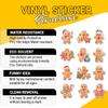 12 Pcs Gingerbread Christmas Stickers Set, Holiday Cookie Decals Featuring Gingerbread Men, Women, Stars, Trees, Candy Canes, Festive Stickers for Laptop, Bottle, Notebook, Wrapping, Crafts 8 Inches view 4