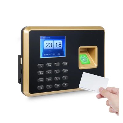 Biometric Time Clock Attendance Machine for Employees 1000pcs Fingerprint/Password/ID Card Recognition 5 Languages with Multi-Language(Type 3)