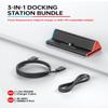 Switch 2 Dock with HDMI & 60W Charging Cable, 4K Portable Docking Station for Nintendo Switch2 Game Console, Travel Stand Base Connector Accessories Set (TV Adapter, 3 USB Ports, PD Power Input) view 2