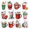 12 Pcs Christmas Hot Cocoa Stickers Pack, Festive Holiday Mug and Coffee Cup Decals with Marshmallow, Gingerbread, Whipped Cream, Winter Stickers for Laptop, Bottle, Notebook, Gift Wrapping 5 Inches view 1