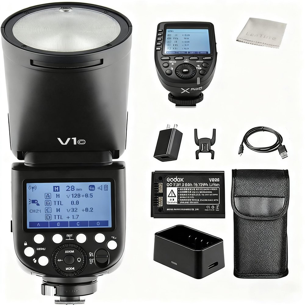 Godox V1-C & XPro-C Complete Wireless TTL System for Canon, On-Camera Flash and Off-Camera Trigger Combo, 2.4G Remote Control with Full TTL Function
