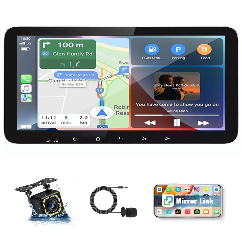 10.33 Inch Car Stereo Radio Update for Jeep Warngler/Unlimited 2007-2017 for with Wireless CarPlay/Android Auto Bluetooth GPS Navigation FM Backup Camera 2+64G