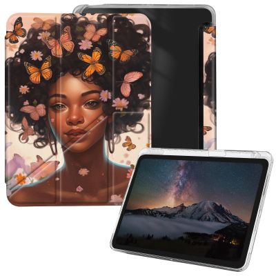 for iPad Air 11 inch Case M3/M2 2025/2024 Release with Pencil Holder,Stand Smart Cover with Auto Wake/Sleep Clear Protective Tablet Case - Butterfly Girl